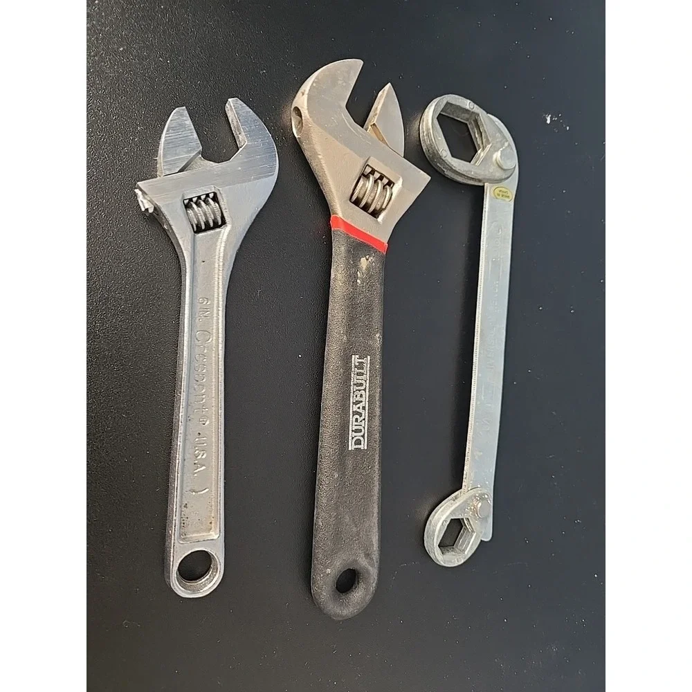 Lot Of 3 Vtg SHIFTERS ADJUSTABLE WRENCHES TOOLS Multi WRENCH 6
